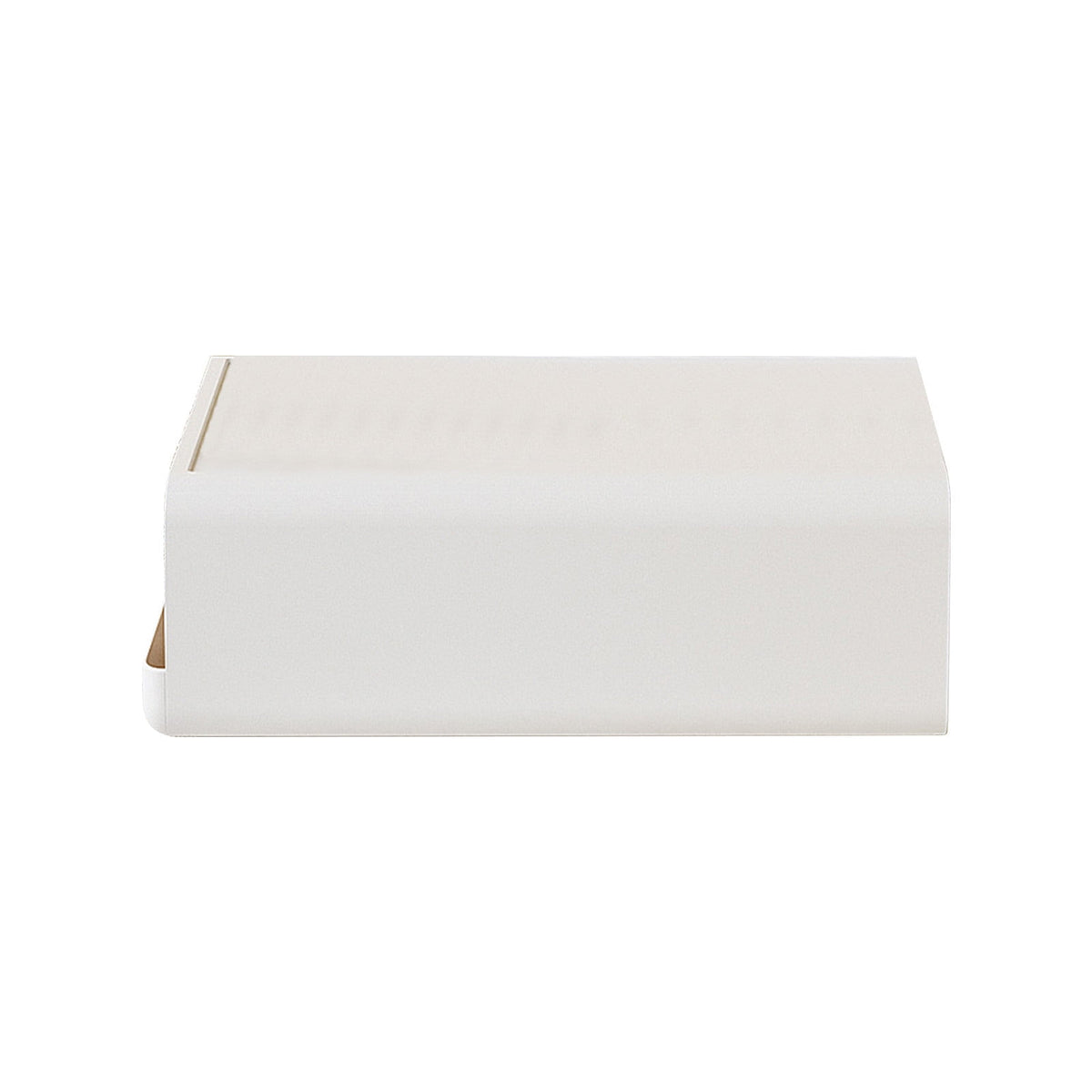 Stackable Storage Bin with Magnetic Front Door, Foldable White Box, 12.36 in