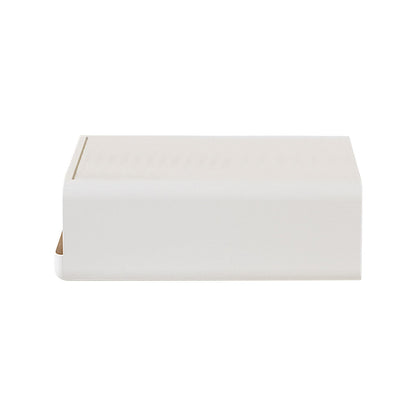 Stackable Storage Bin with Magnetic Front Door, Foldable White Box, 12.36 in