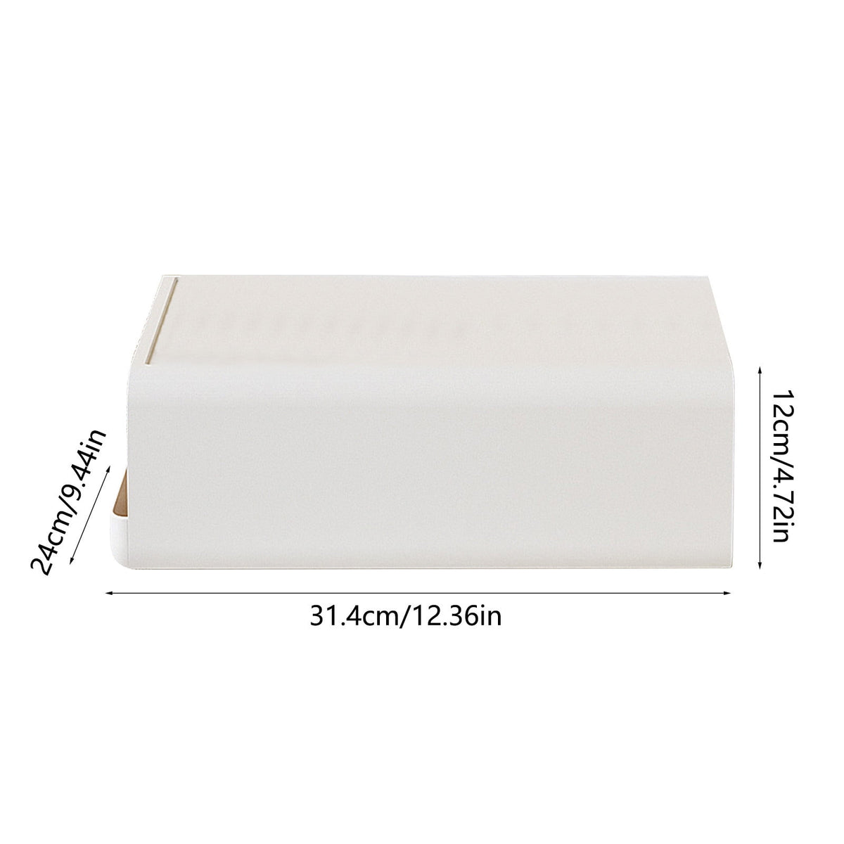 Stackable Storage Bin with Magnetic Front Door, Foldable White Box, 12.36 in - Image 3