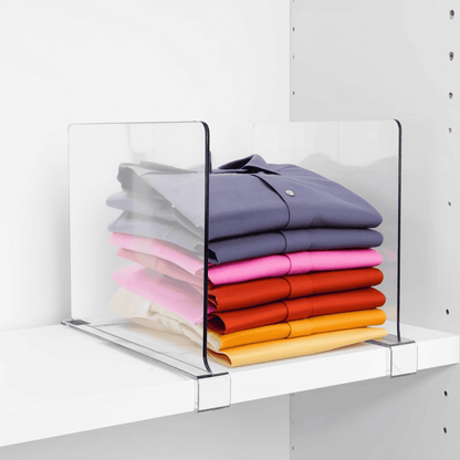 Clear Acrylic Shelf Dividers, 2-Piece Set of Slide-On Closet Separators - Image 6
