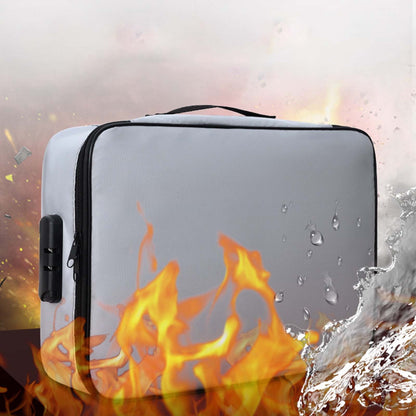 Fireproof Document Bag with Lock, Water-Resistant File Pouch, 14 x 11 x 4 in - Image 3